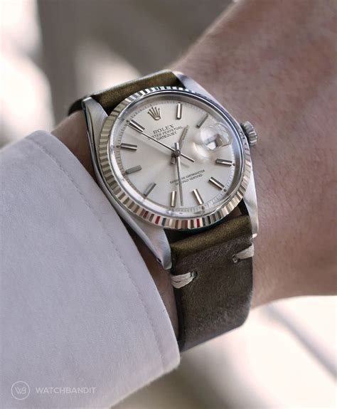 rolex datejust leather band replica|rolex 36mm leather strap.